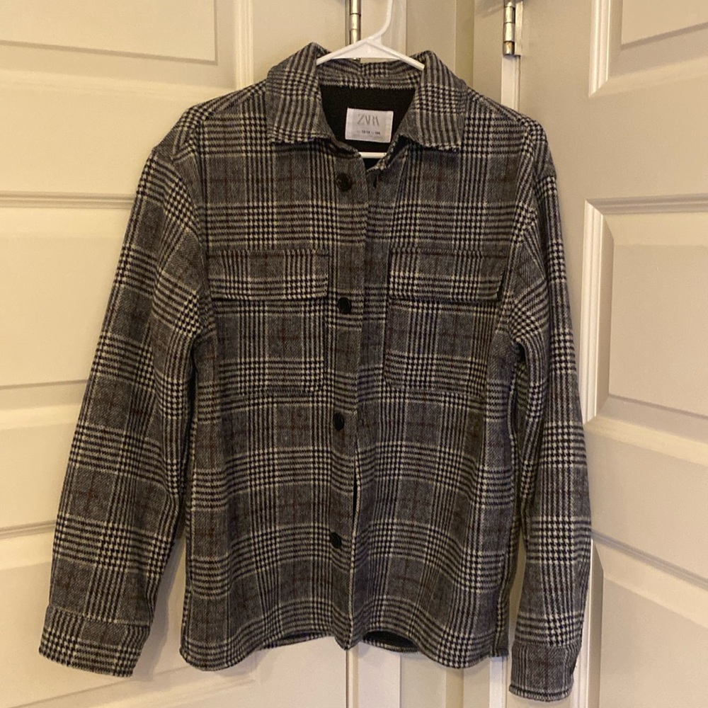 Zara flannel jacket with pockets